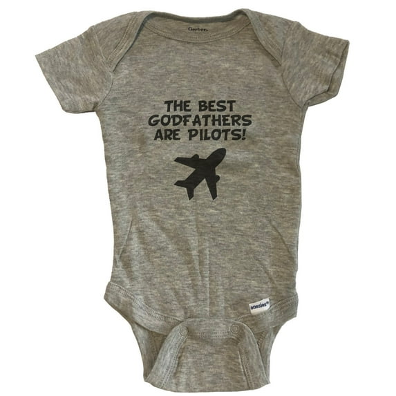 The Best Godfathers Are Pilots Funny Godchild Baby Bodysuit - Grey