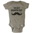 thumbnail image 1 of The Best Grandpas Have Mustaches Funny Mustache Baby Bodysuit - Grey, 1 of 2