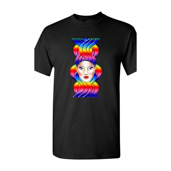 The Best Hair Rainbow Girl Tanya Ramsey Artworks Art DT Adult T-Shirt Tee