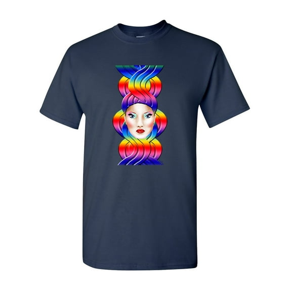 The Best Hair Rainbow Girl Tanya Ramsey Artworks Art DT Adult T-Shirt Tee