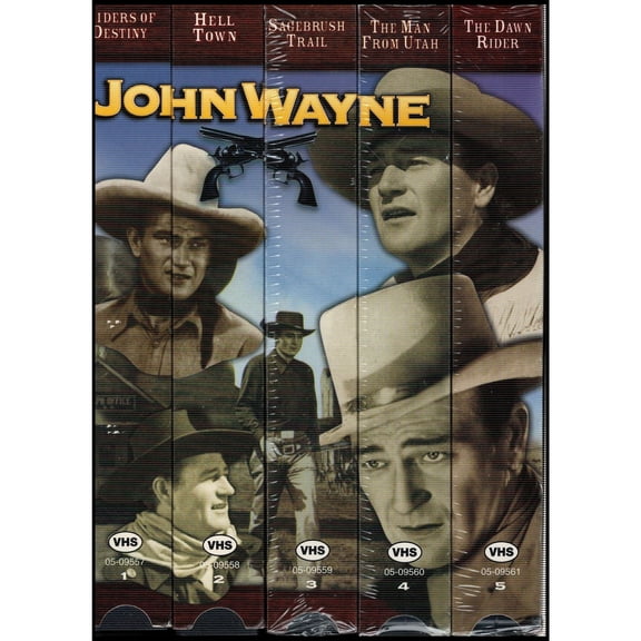 The Best John Wayne (5 Box Set) (Riders of Destiny / Hell Town / Sagebrush Trail / The Dawn Rider / The Man From Utah) (VHS Tape)