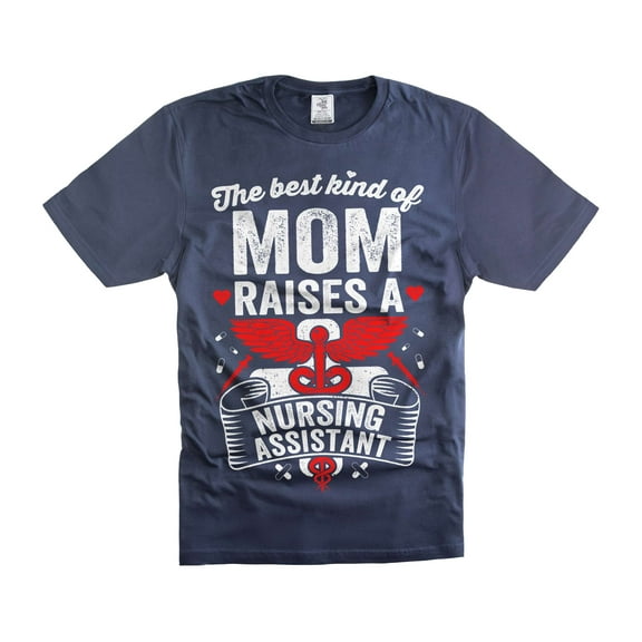 The Best Kind Of Mom Raises A Nursing Assistant Gift Shirt From Nursing Assistant (Large Navy Blue)