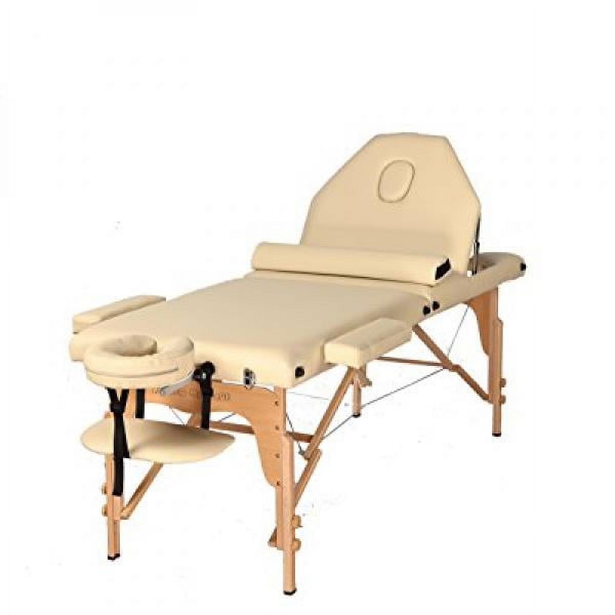 The Best Massage Table 3 Fold Cream Reiki Portable Massage Table Free Half Bolster and Carry Case- PU Leather High Quality - image 1 of 5