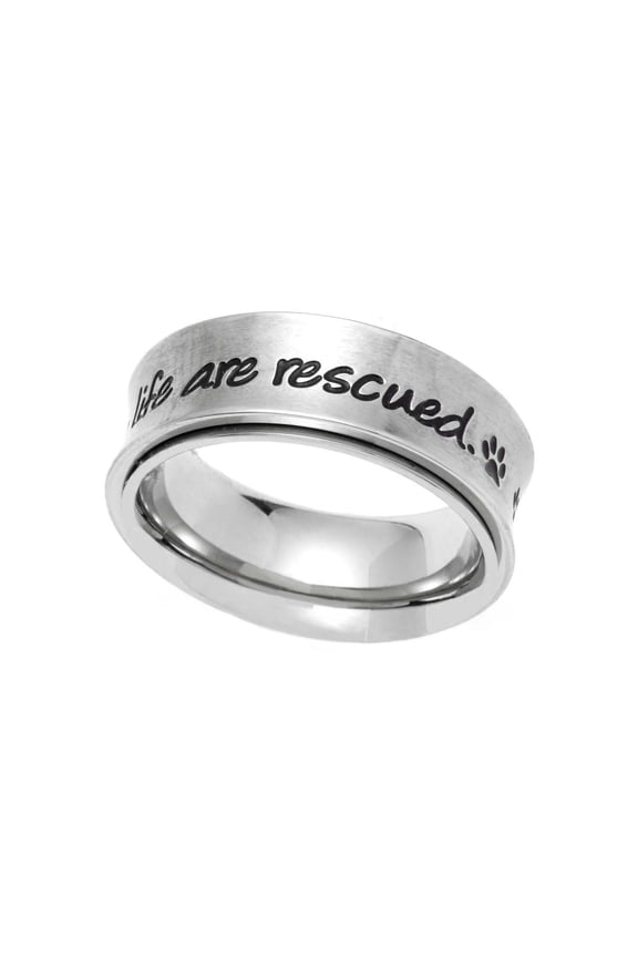 The Best Ones Are Rescued Paw Print Spinner Ring size 7