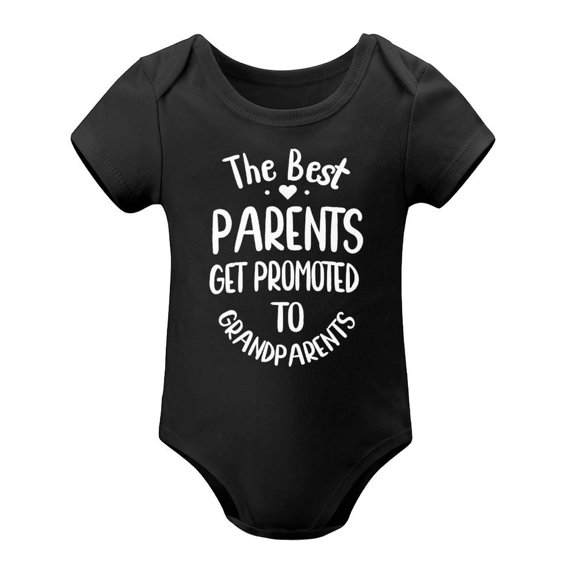 The Best Parents Get Promoted to Grandparents Baby Bodysuit - Funny Infant Outfit- Infant Humor Black-style 6months
