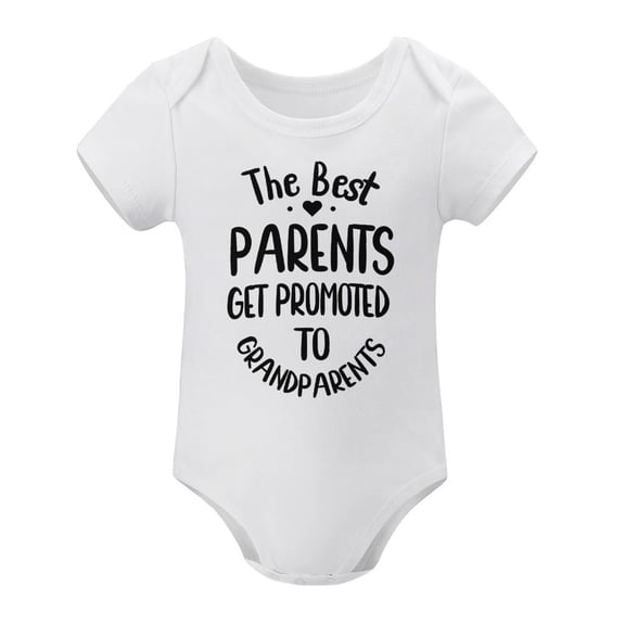 The Best Parents Get Promoted to Grandparents Baby Bodysuit - Funny Infant Outfit- Infant Humor White-style-1 9months