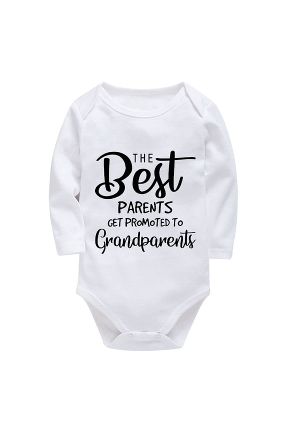 The Best Parents Get Promoted to Grandparents Come Home Outfit Newborn Boy Long Sleeve Baby Boy Romoer White Infant Boys Clo