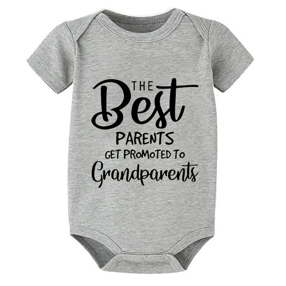 The Best Parents Get Promoted to Grandparents Newborn Clothes Boys Short Sleeve Baby Boy Take Home Outfit Newborn White Onesi