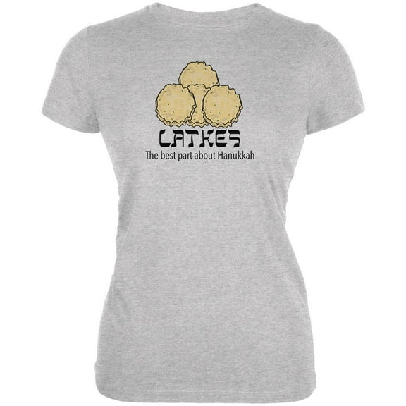 The Best Part About Hanukkah Latke Juniors Soft T Shirt Heather LG
