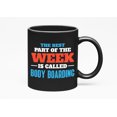 thumbnail image 1 of The Best Part Is Body Boarding., Black 11oz Ceramic Mug, 1 of 5