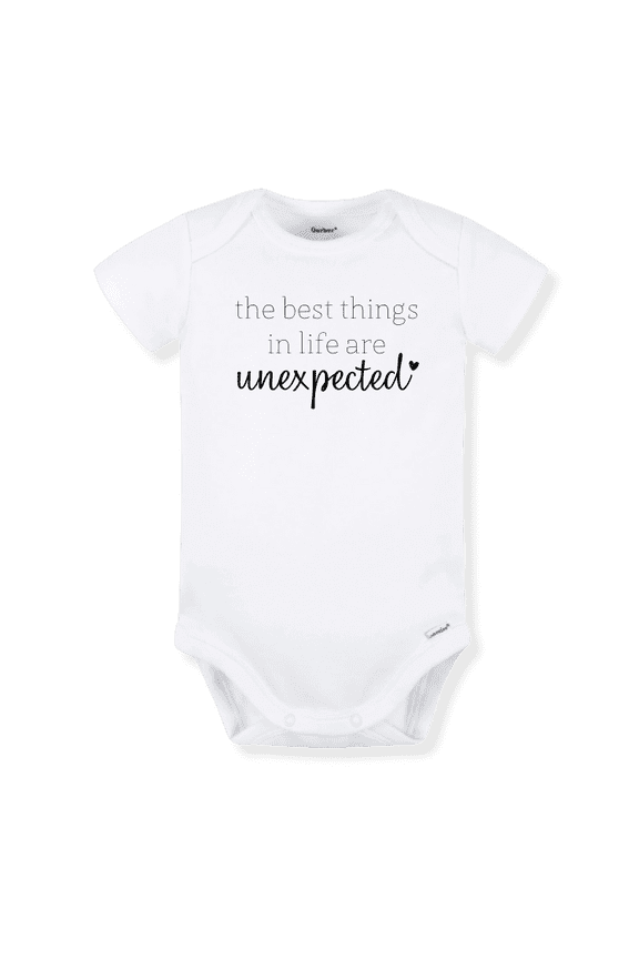 The Best Things In Life Are Unexpected Baby Bodysuit, Newborn Outfit, Baby Clothes, Gift for Children 12m White