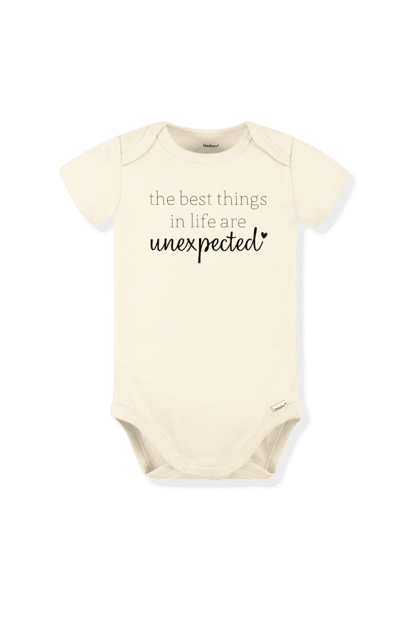 The Best Things In Life Are Unexpected Baby Bodysuit, Newborn Outfit, Baby Clothes, Gift for Children 6-9m Natural
