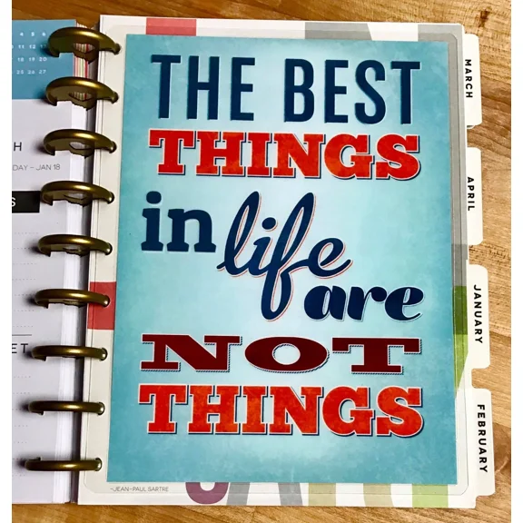 The Best Things In Life Two Sided Dashboard For Use With Happy Planner