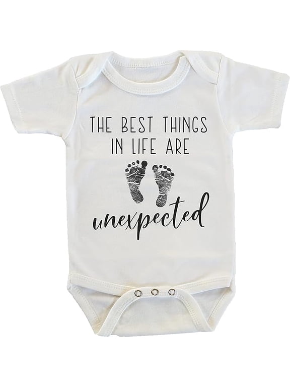The Best Things in Life Are Unexpected Pregnancy Reveal Gift for Grandma Grandpa Grandparents Dad Husband Boyfriend Announcement Onesie/Bodysuit