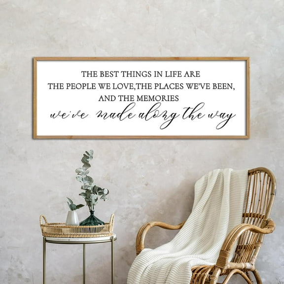 The Best Things in Life Wall Decor Sign Memories Inspirational Quotes Family Entryway Living Room Home Wall Art for Farmhouse Bedroom Room No Frame