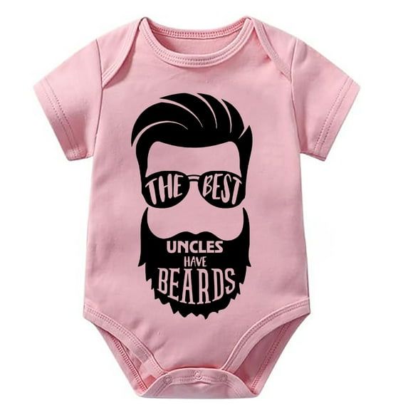 The Best Uncle Has Beards Baby Outfits Boys Short Sleeve Cute Newborns Outfits White Boys Onsies3-6 Months