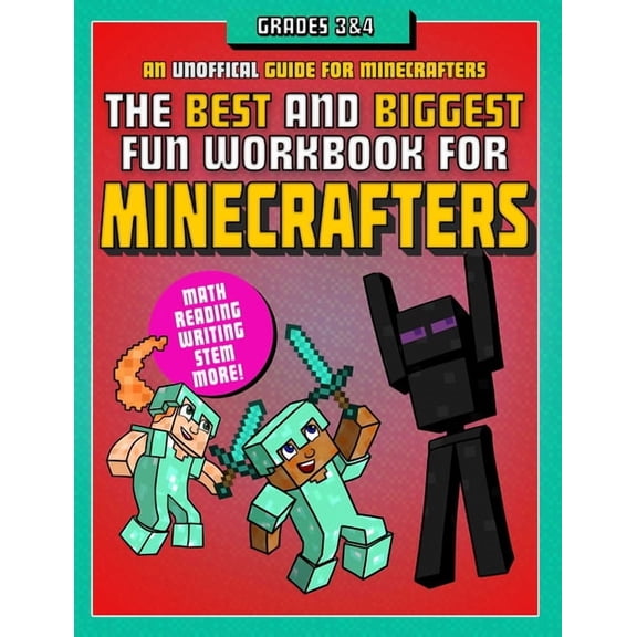 Pre-Owned The Best and Biggest Fun Workbook for Minecrafters Grades 3 & 4: An Unofficial Learning Adventure for Minecrafters, (Paperback)