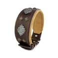 thumbnail image 1 of The Bestia "Aztec" Brown Leather Dog Collar for Large Dog Breeds, 1 of 5