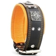thumbnail image 1 of The Bestia "Eros" Black & Orange Leather Dog Collar for Large Dog Breeds, 1 of 4