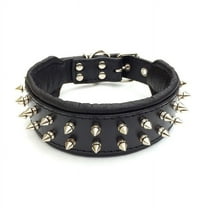 The Bestia "Frenchie" Leather Dog Collar Black & Green for Medium to Large Dog Breeds