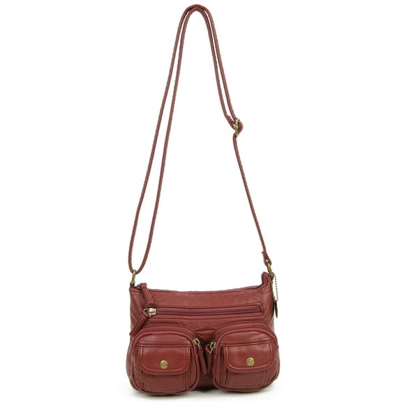 Bethany Womens Crossbody Bag by Ampere Creations - Burgundy