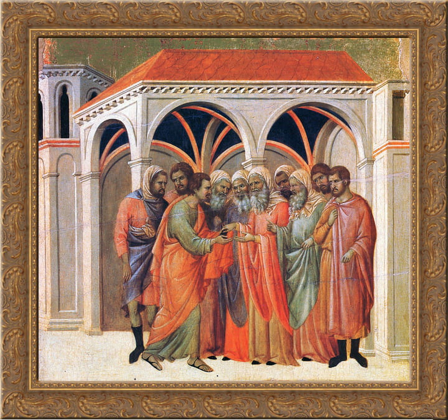 The Betrayal of Judas 24x20 Gold Ornate Wood Framed Canvas Art by