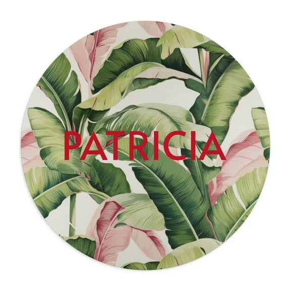 The Beverly Personalized Monogram Banana Leaf Tropical Printed Mouse Pad