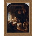 thumbnail image 1 of The Bible Lesson, or Anne and Tobias 24x20 Gold Ornate Wood Framed Canvas Art by Gerrit Dou, 1 of 2