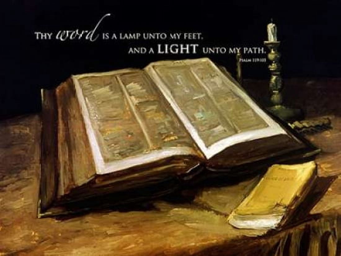 The Bible Still Life with verse Canvas Art - Vincent Van Gogh (18 x 24)