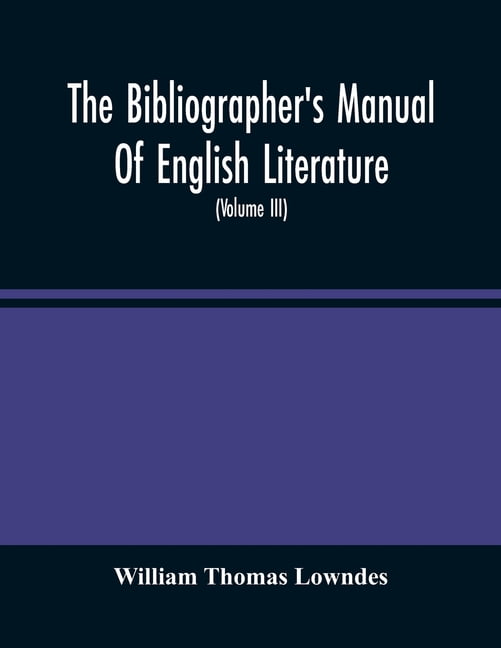 Literature　Manual　English　The　(Paperback)　Bibliographer'S　Of