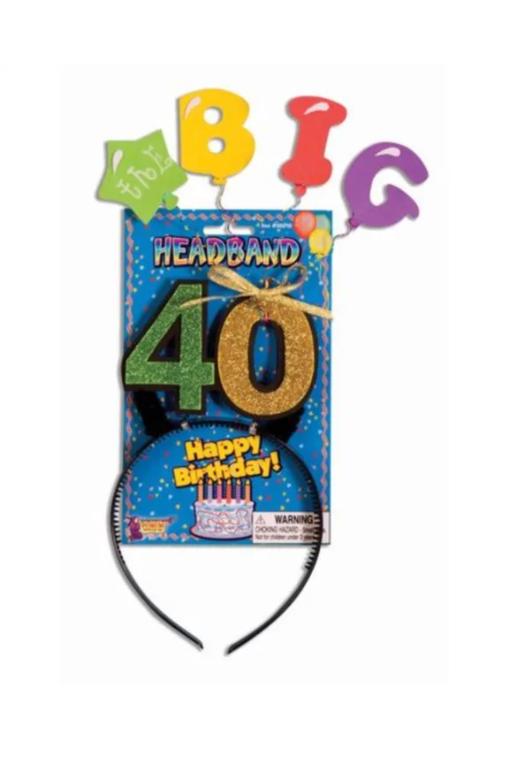 The Big 40 Happy Birthday Headband