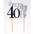 thumbnail image 1 of The Big 4OH! Cake Topper, 1Pc, 40Th Birthday, 40Th Anniversary (Silver & Black), 1 of 8