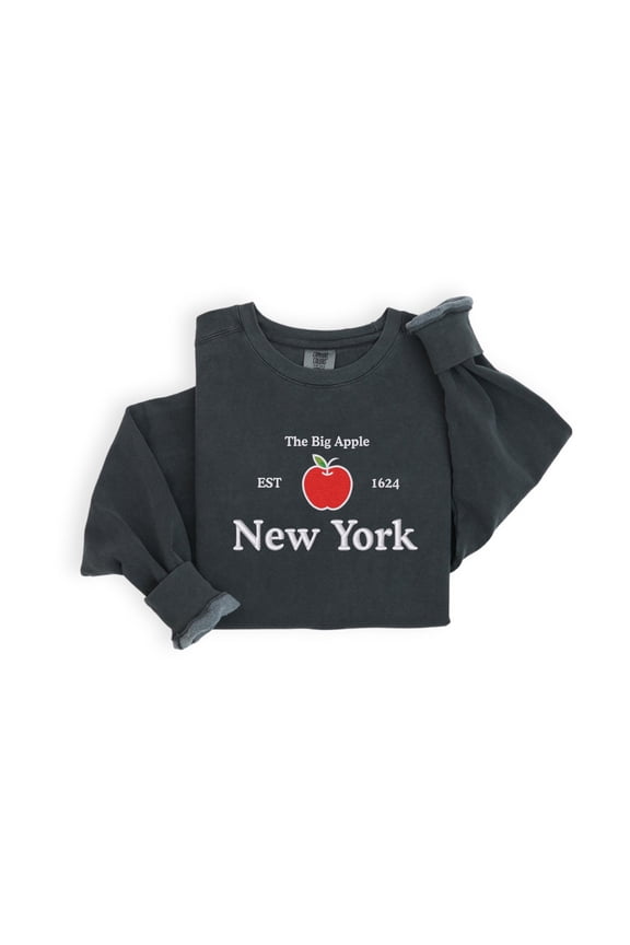 The Big Apple Est 1624 New York Embroidered Sweater, New York Embroidery Shirt, The Big Apple Embroidered Hoodie, gift