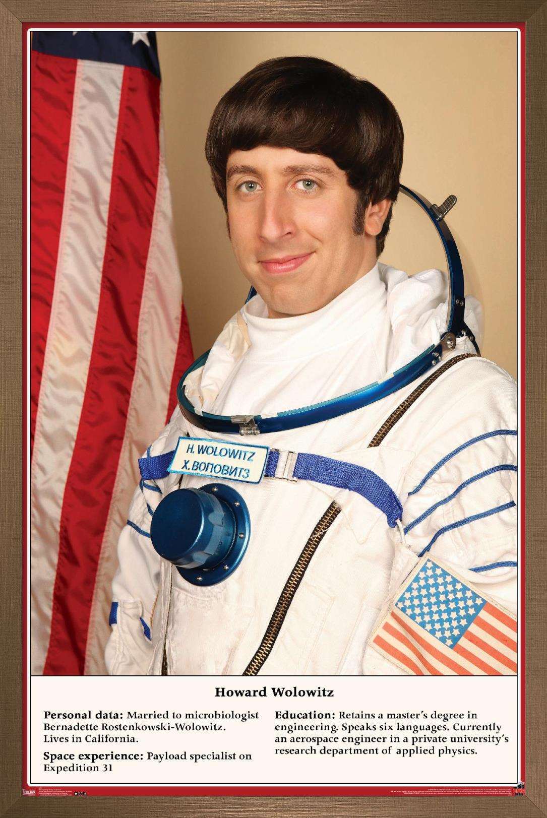 The Big Bang Theory - Astronaut Wall Poster, 14.725" x 22.375", Framed