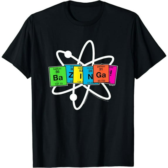 The Big Bang Theory Bazinga Elements with Atom T-Shirt