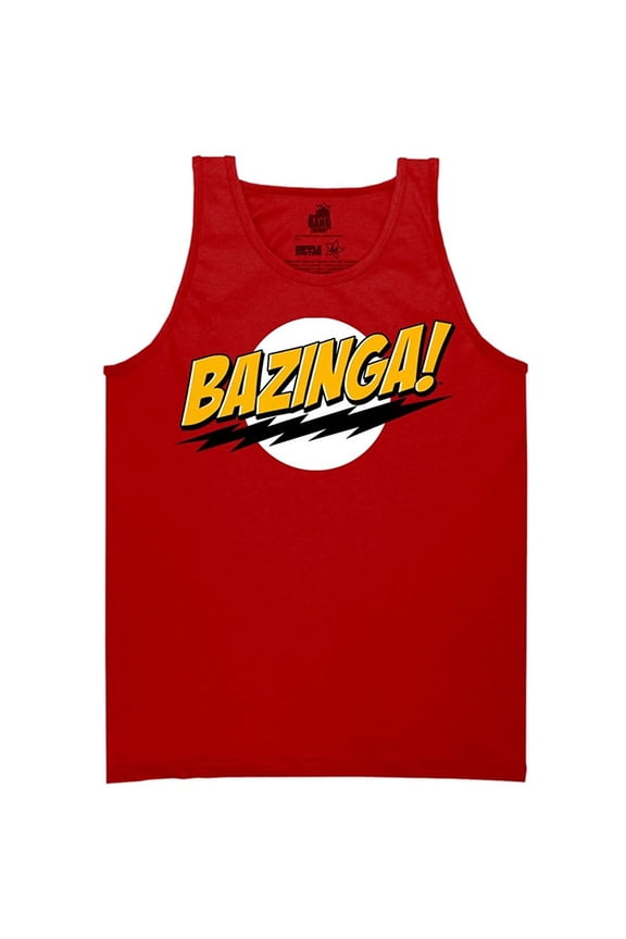 The Big Bang Theory Bazinga! Red Adult Tank Top