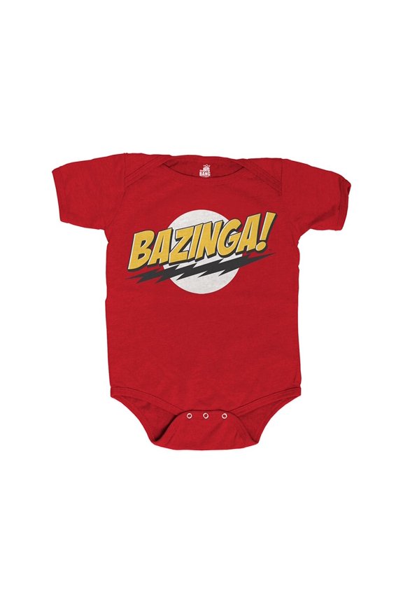 The Big Bang Theory Bazinga! Red Baby Infant Romper Onesie