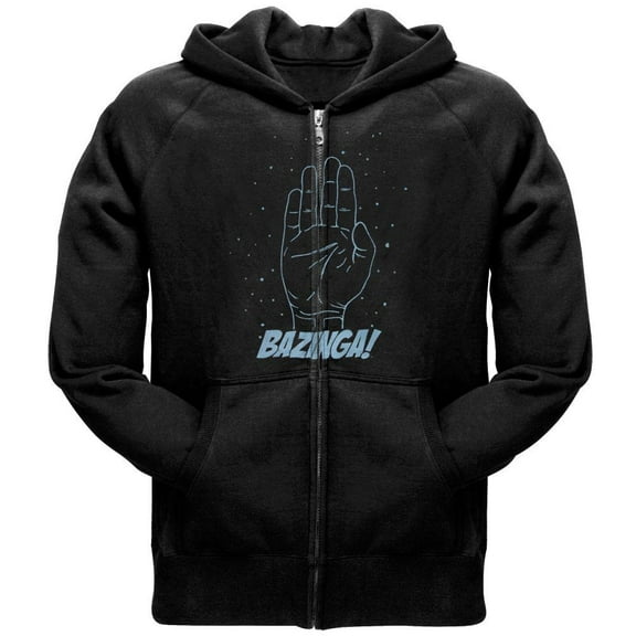 The Big Bang Theory Spock Bazinga Zip Up Hoodie Sweatshirt | M