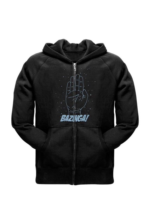The Big Bang Theory Spock Bazinga Zip Up Hoodie Sweatshirt | M