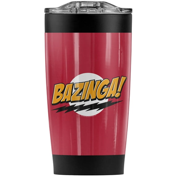 The Big Bang Theory Bazinga Stainless Steel Tumbler 20 oz Coffee Travel Mug/Cup, Vacuum Insulated & Double Wall with Leakproof Sliding Lid | Great for Hot Drinks and Cold Beverages