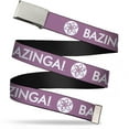 thumbnail image 1 of Adjustable Belt, Clamp Buckle, Cut-to-Fit, Bazinga Atom Logo Lavender White, 1 of 3