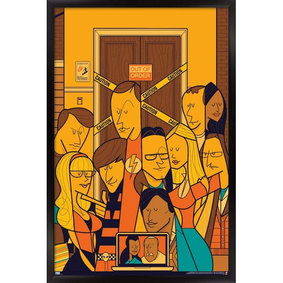 The Big Bang Theory - Elevator Wall Poster, 14.725" x 22.375", Framed