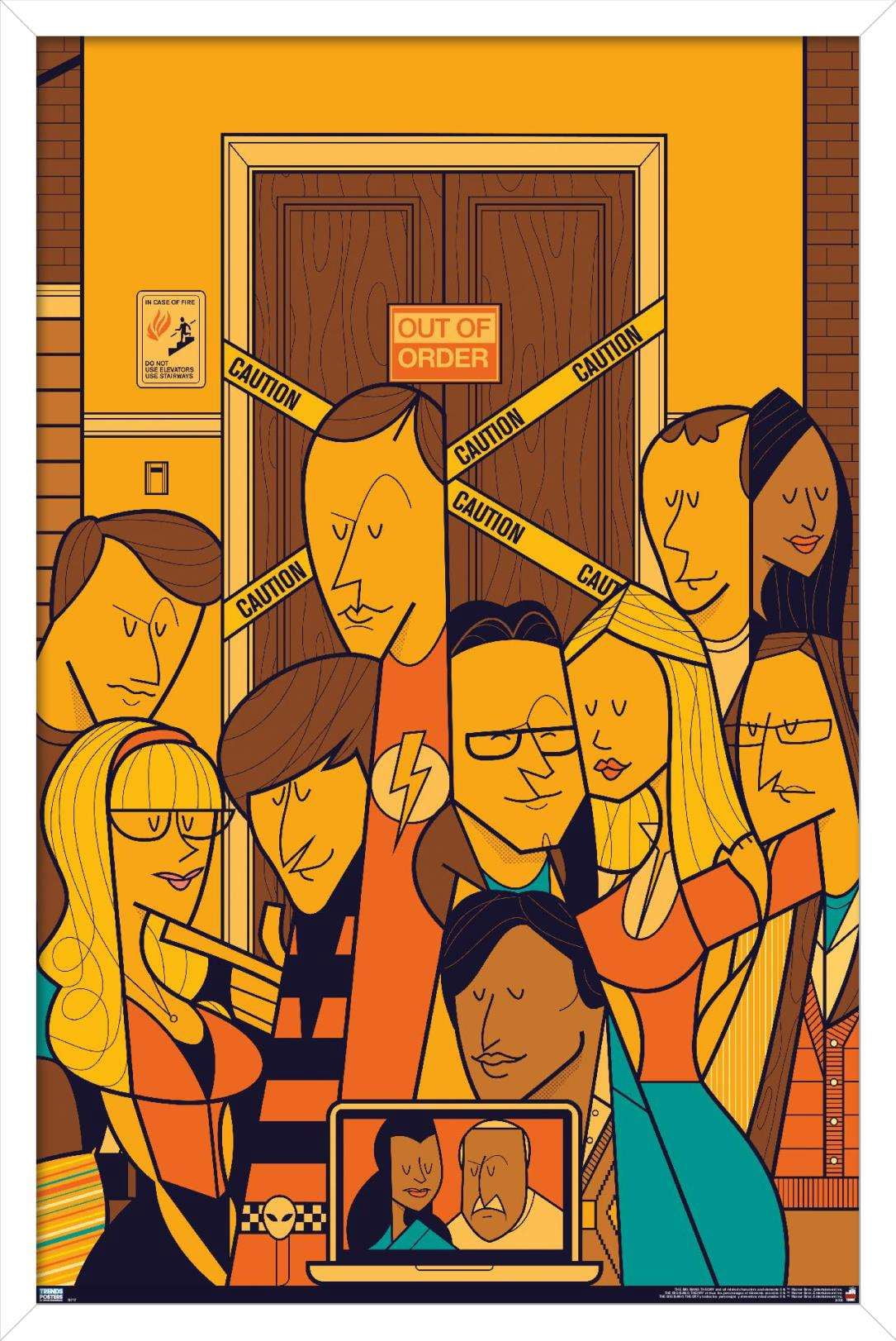 The Big Bang Theory - Elevator Wall Poster, 14.725" x 22.375", Framed