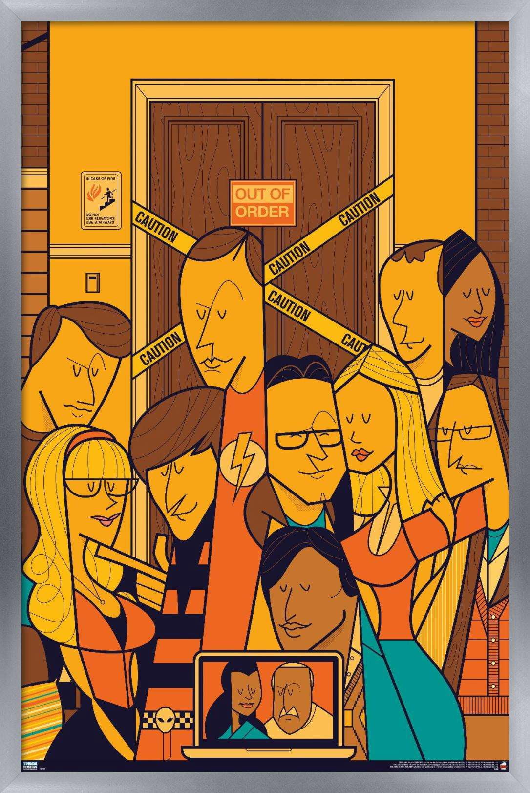 The Big Bang Theory - Elevator Wall Poster, 14.725" x 22.375", Framed