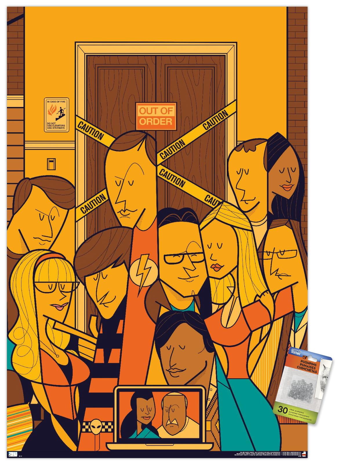 The Big Bang Theory - Elevator Wall Poster with Pushpins, 22.375" x 34"
