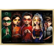The Big Bang Theory - Faces Wall Poster, 14.725" x 22.375", Framed