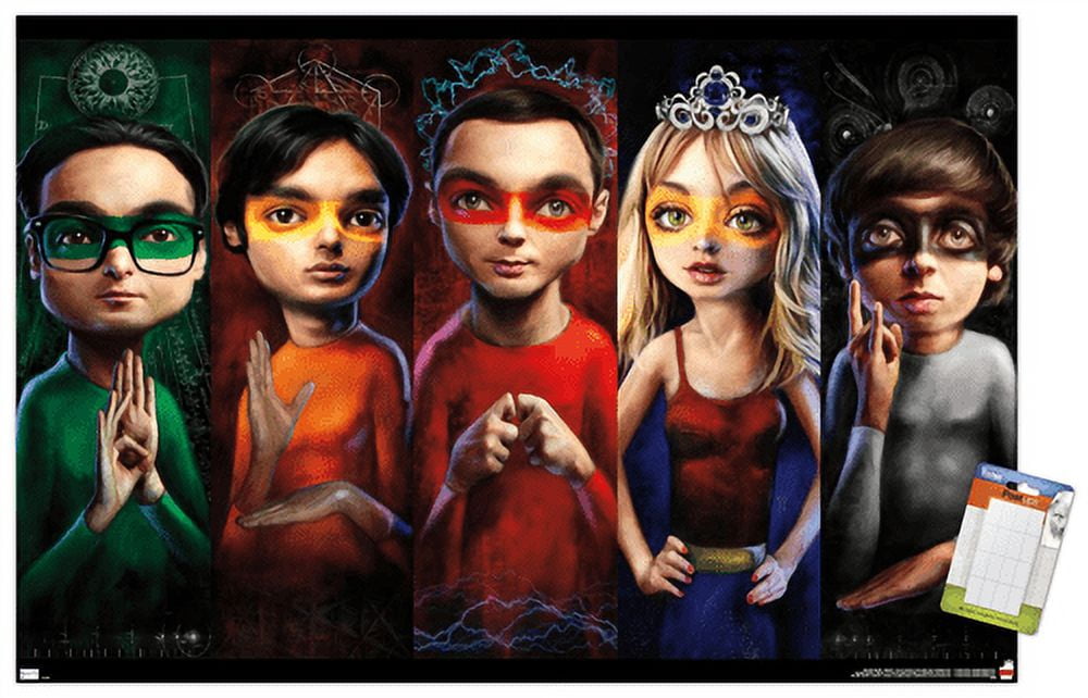 The Big Bang Theory - Faces Wall Poster, 14.725" x 22.375"