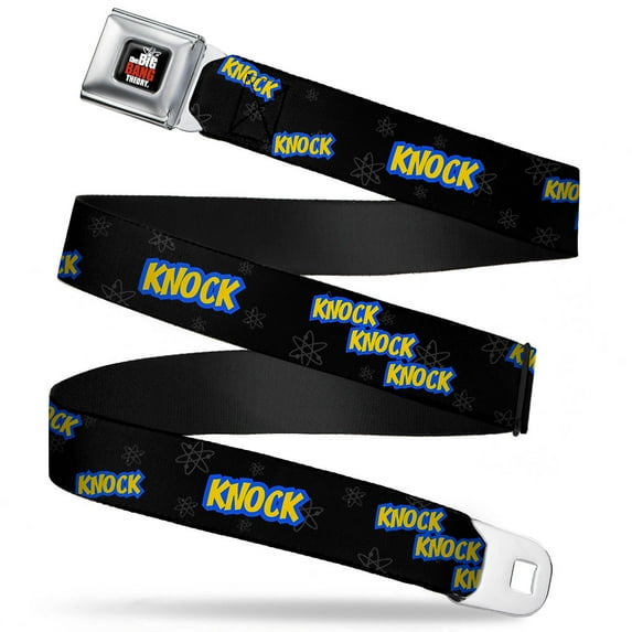 The Big Bang Theory Full Color Black White Red Knock Knock Knock Atoms Seatbelt Belt Standard