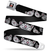 The Big Bang Theory Full Color Black White Red Multi Soft Kitty Face Black Seatbelt Belt Standard