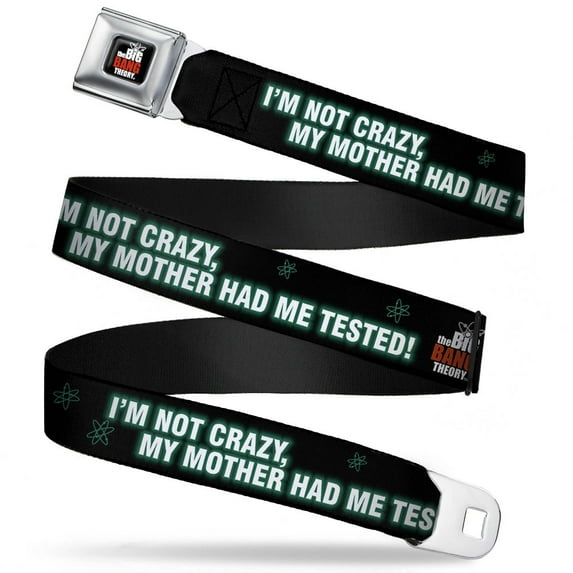 The Big Bang Theory Full Color Black White Red Sheldon Bbt Logo I'M Not Seatbelt Belt Standard